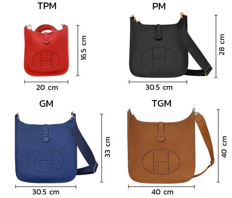 hermes evelyne bag sizes